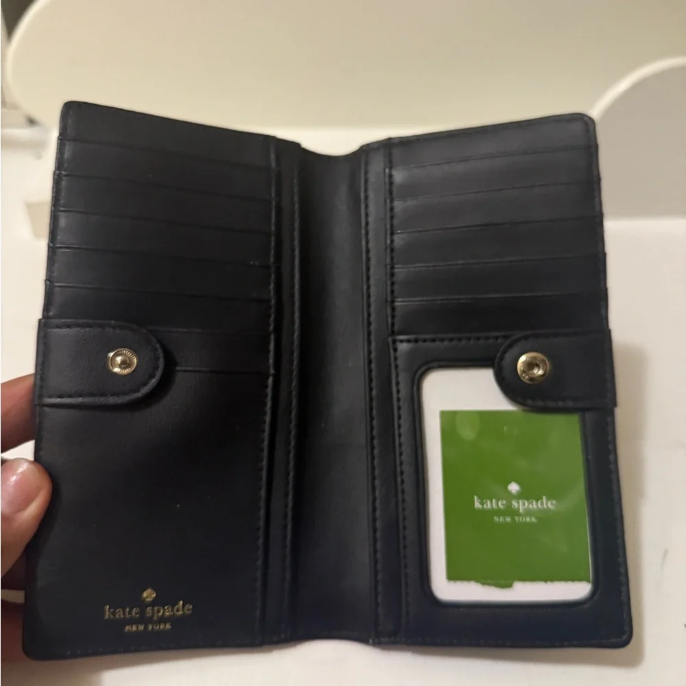 Kate Spade Pop Art Check Stacy Bifold Wallet Grove Street Printed Black. New - Picture 10 of 10